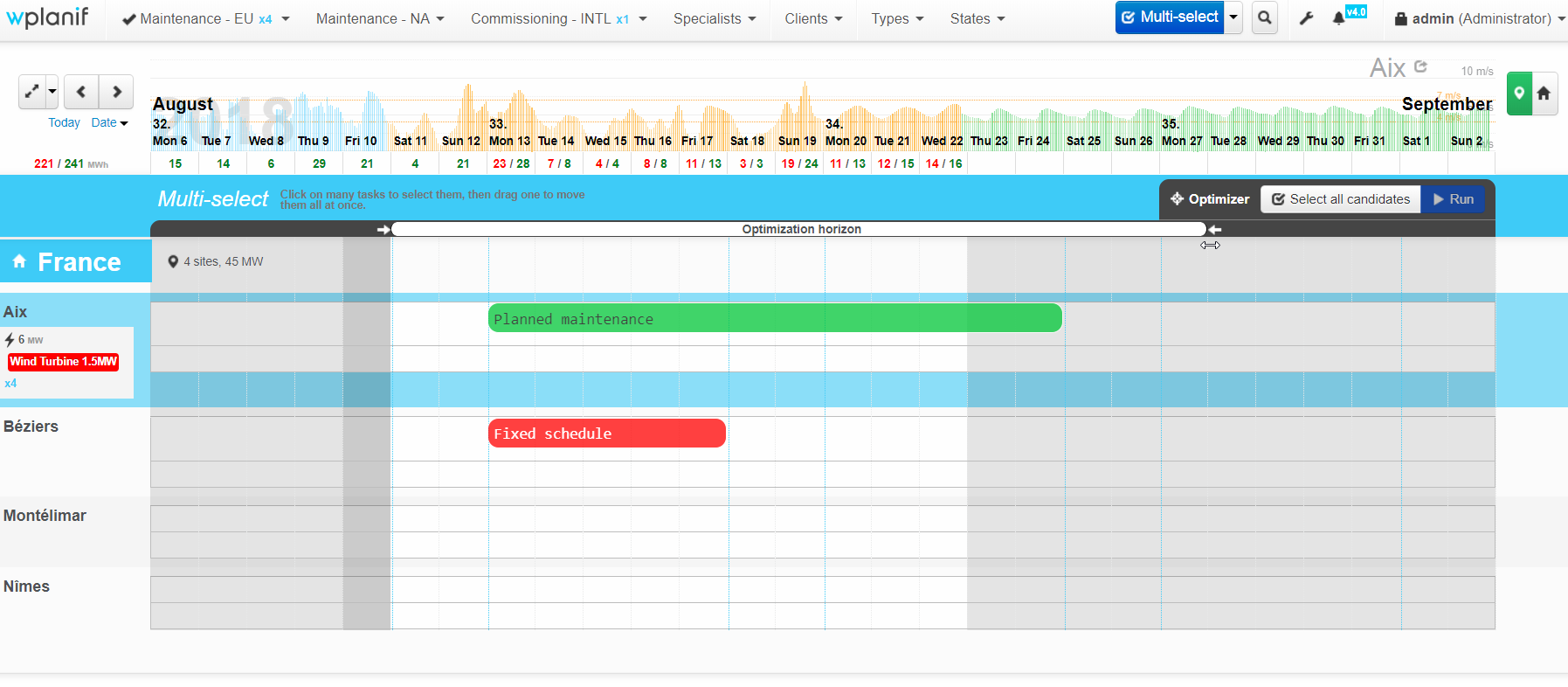 Optimizer: adjust the optimization horizon.